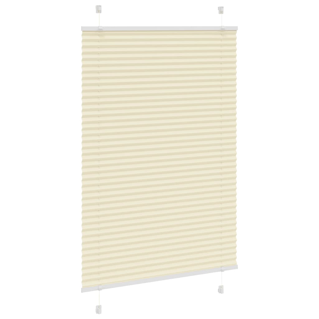 Vidaxx estor enrollable plisado 85x100 cm ancho de tela 84,4 cm poliéster crema