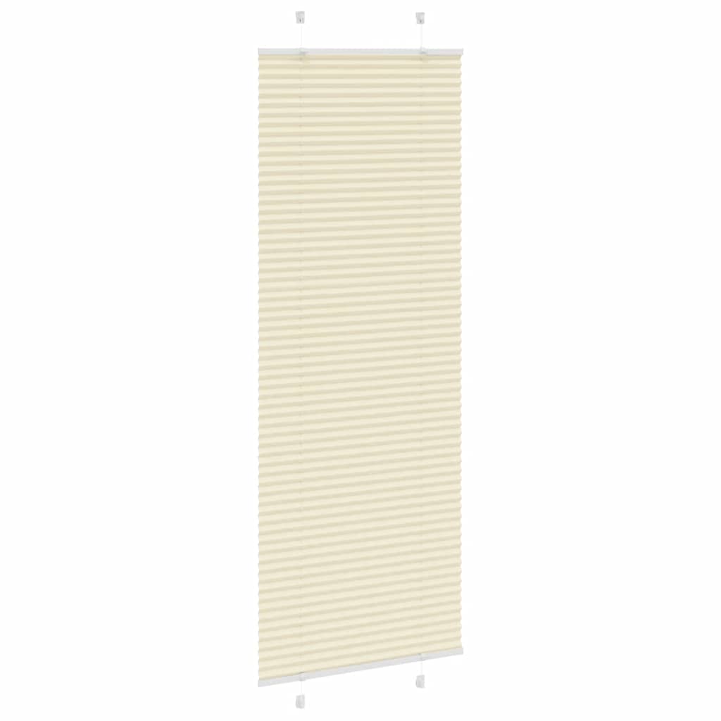 Vidaxx estor enrollable plisado 75x200 cm ancho de tela 74,4 cm poliéster crema