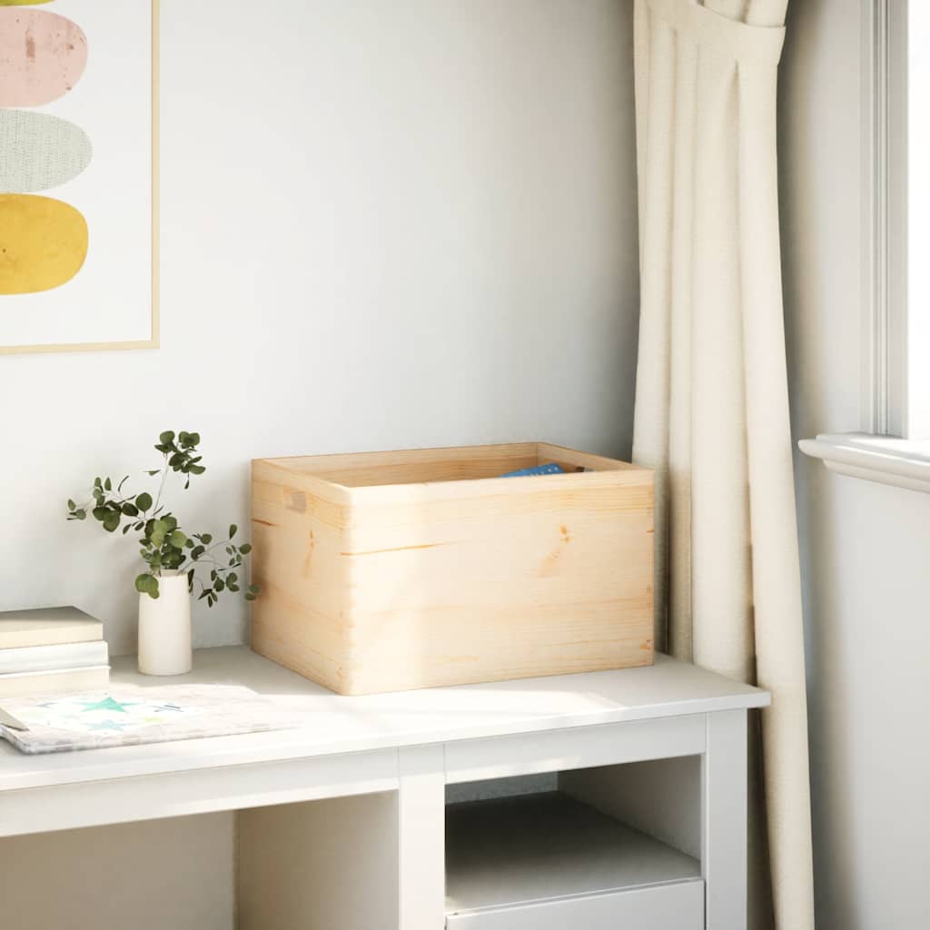 Caja de madera Vidaxl con manijas 40x30x23 cm de pino sólido