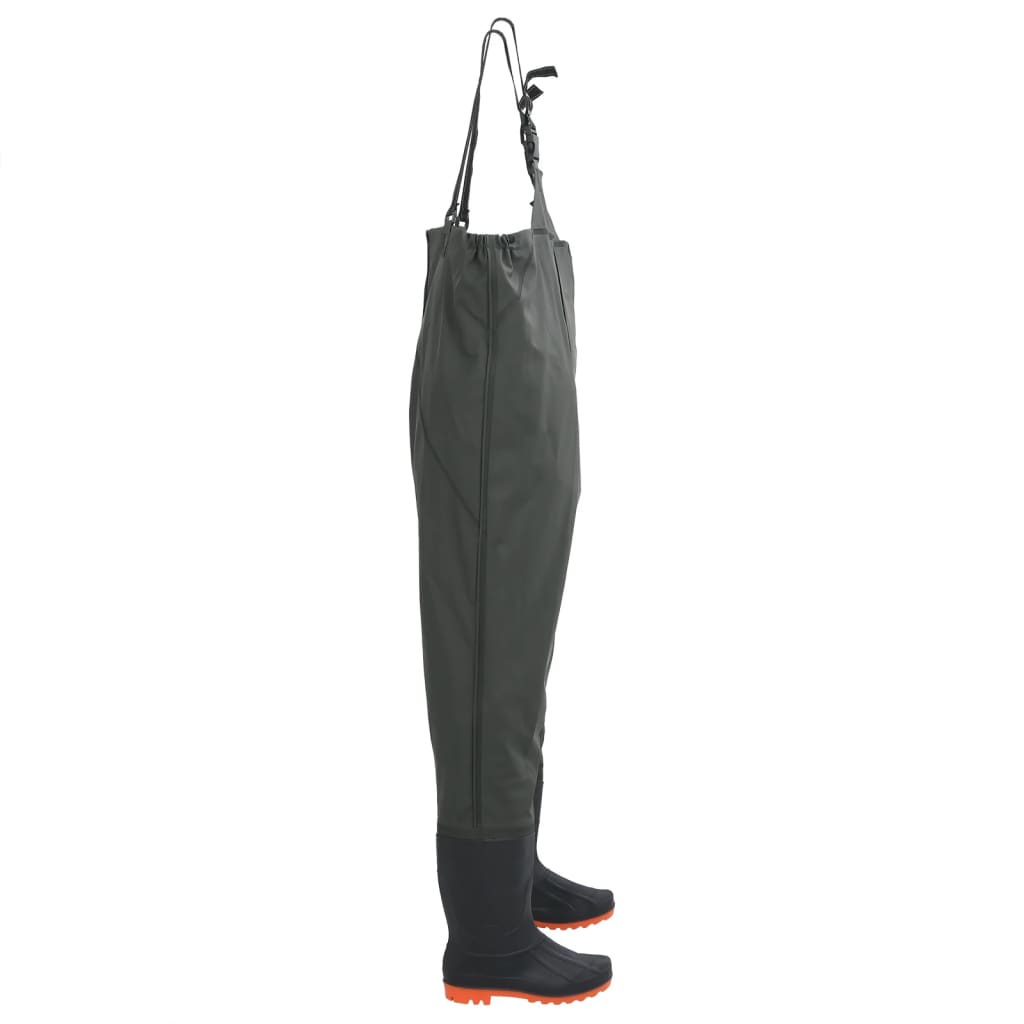 Vidaxl waadpak con botas tamaño 41 verde oscuro
