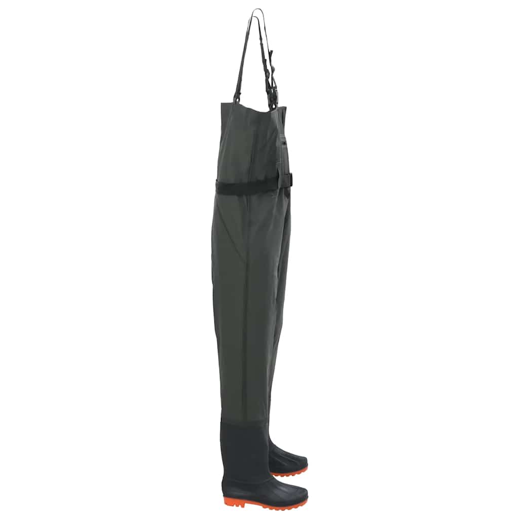 Vidaxl waadpak con stivali e cintura dimensione 40 verde scuro