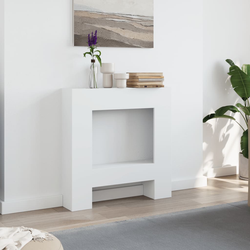 Marco de chimenea Vidaxx 81x18x82 cm de madera contrachapada blanco