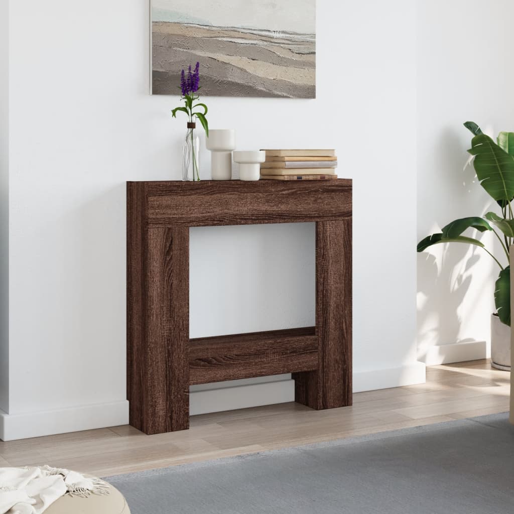 Vidaxl Hairstop 81x18x82 cm de madera procesada de roble de madera con colorado