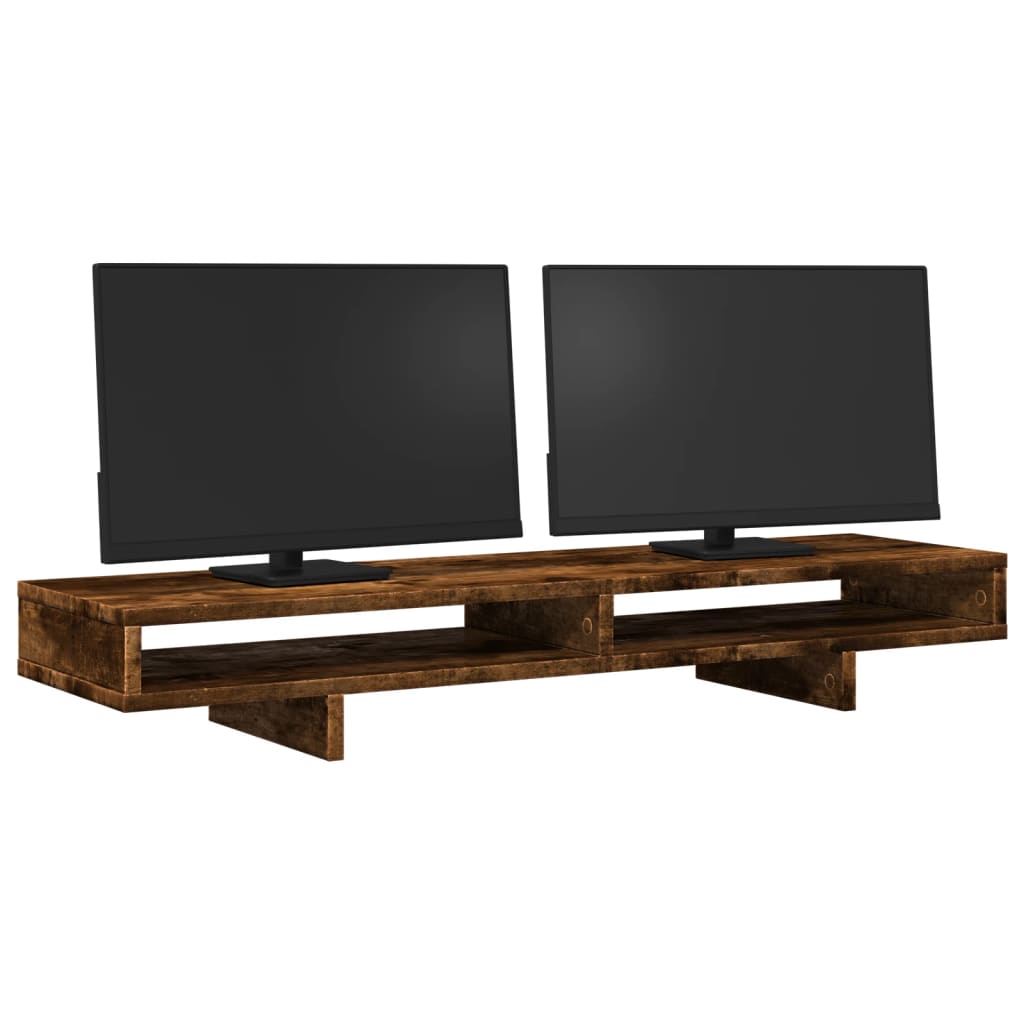 Vidaxl Monitor Standard 100x27x15 cm de madera procesada de roble ahumado