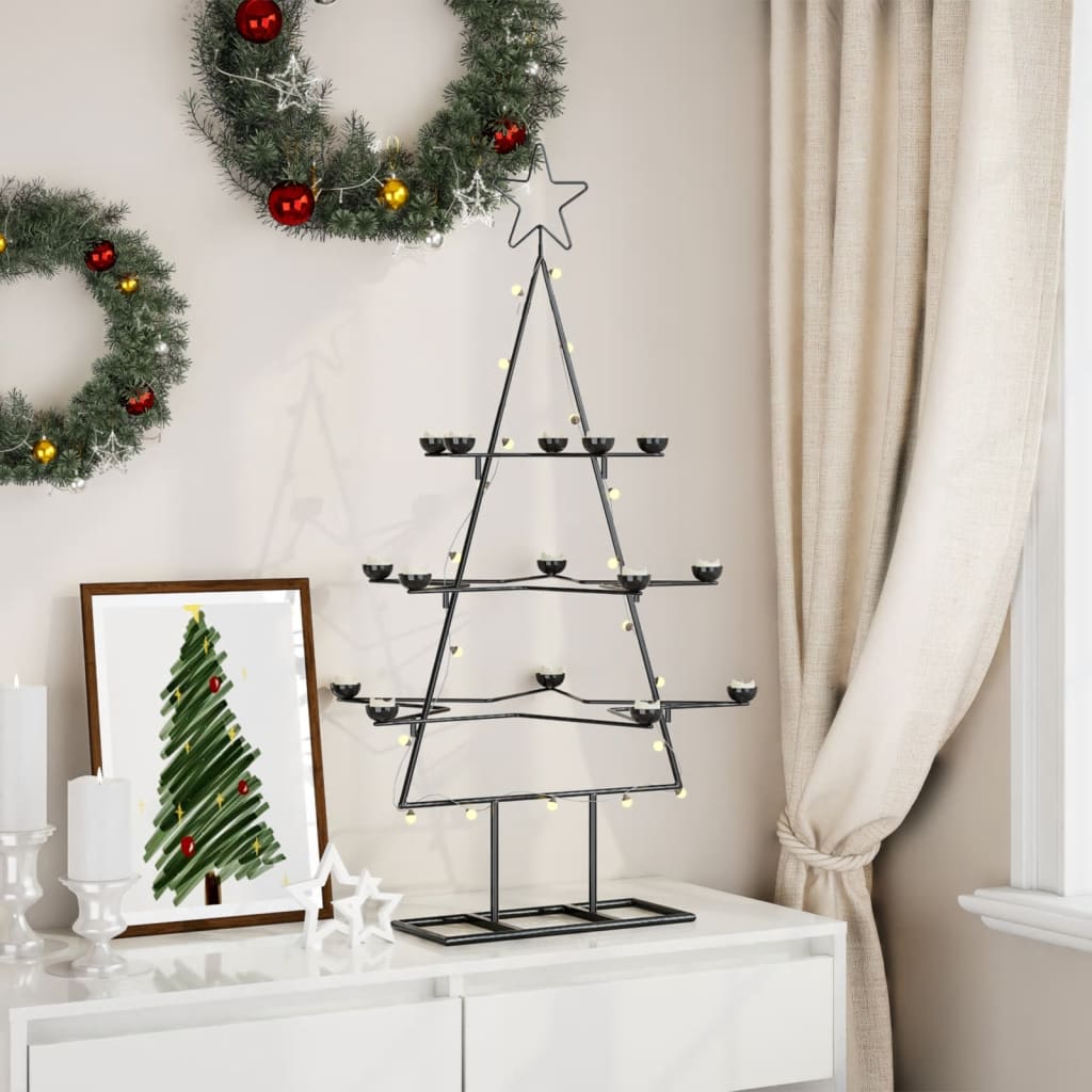 Vidaxl Decorazione natalizia albero di Natale 105 cm di metallo nero