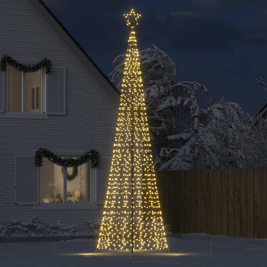 Árbol de Navidad LED Vidaxl con picos 1534 LED WHITE CALIENTE 500 cm