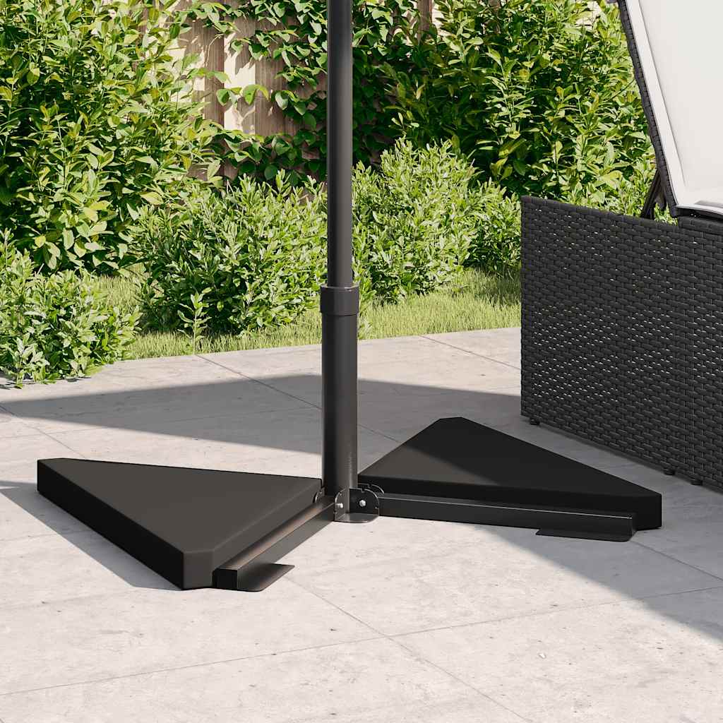 Vidaxl Parasol Football Places 2 St Triangular 14 kg Granite Black