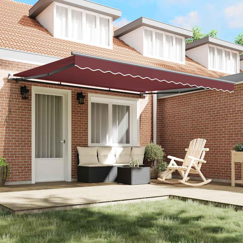 Toldo vidaxx extensible manualmente 400x300 cm rojo burdeos