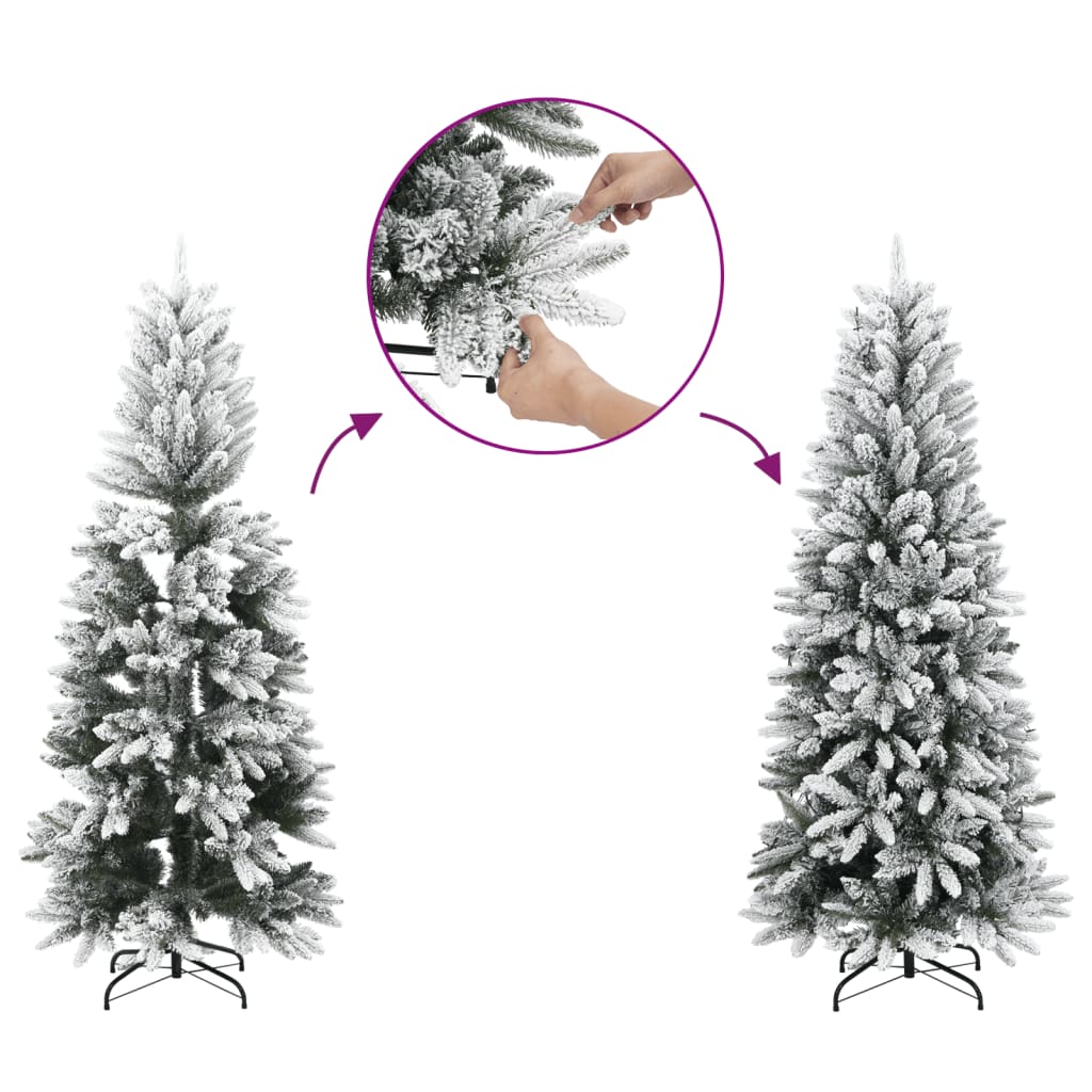 Vidaxl Kunstkerstboom con neve stretta 120 cm PVC e PE