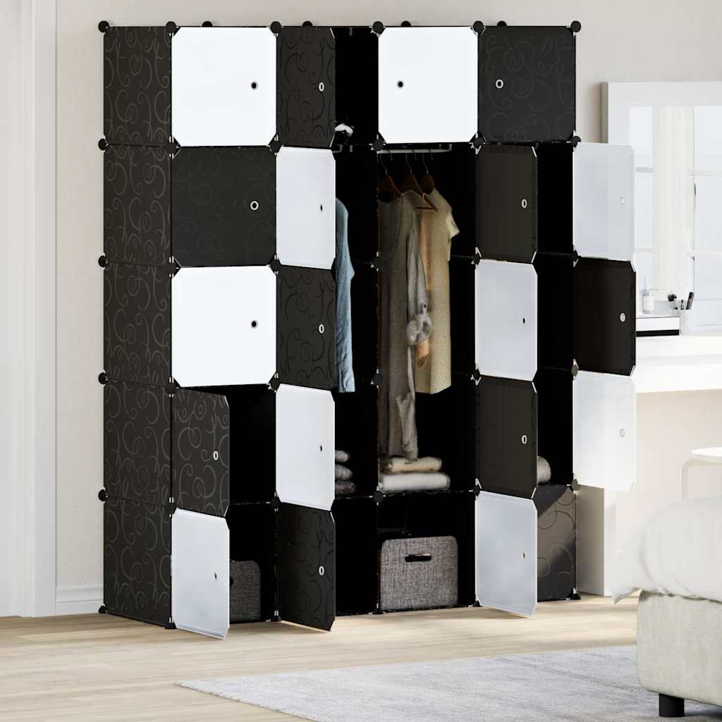 Muebles de almacenamiento de Vidaxl con 20 compartimentos y varillas colgantes polipropeno