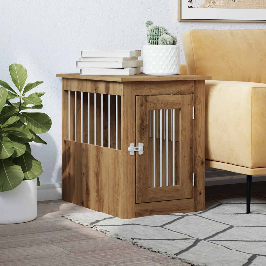 Vidaxl Hondenbench 45x62x59 cm Oak artigianale in legno trasformato