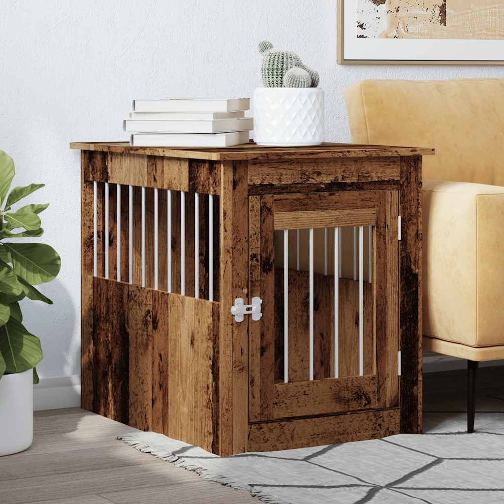 Vidaxl Hondenbench 55x75x65 cm de madera procesada de madera vieja