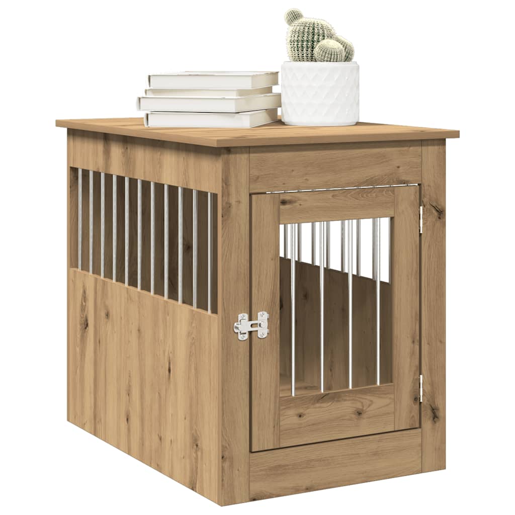 Vidaxl Hondenbench 55x80x68 cm de roble artesanal procesado