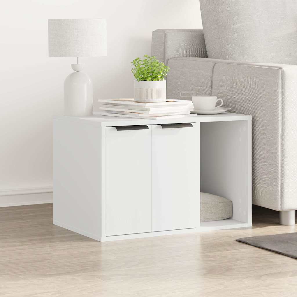 VidaXL arenero para gatos 60x40x40 cm acabado madera blanco