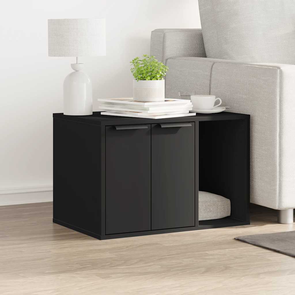 Lettiera per gatti VidaXL 60x40x40 cm rifinita in legno nero