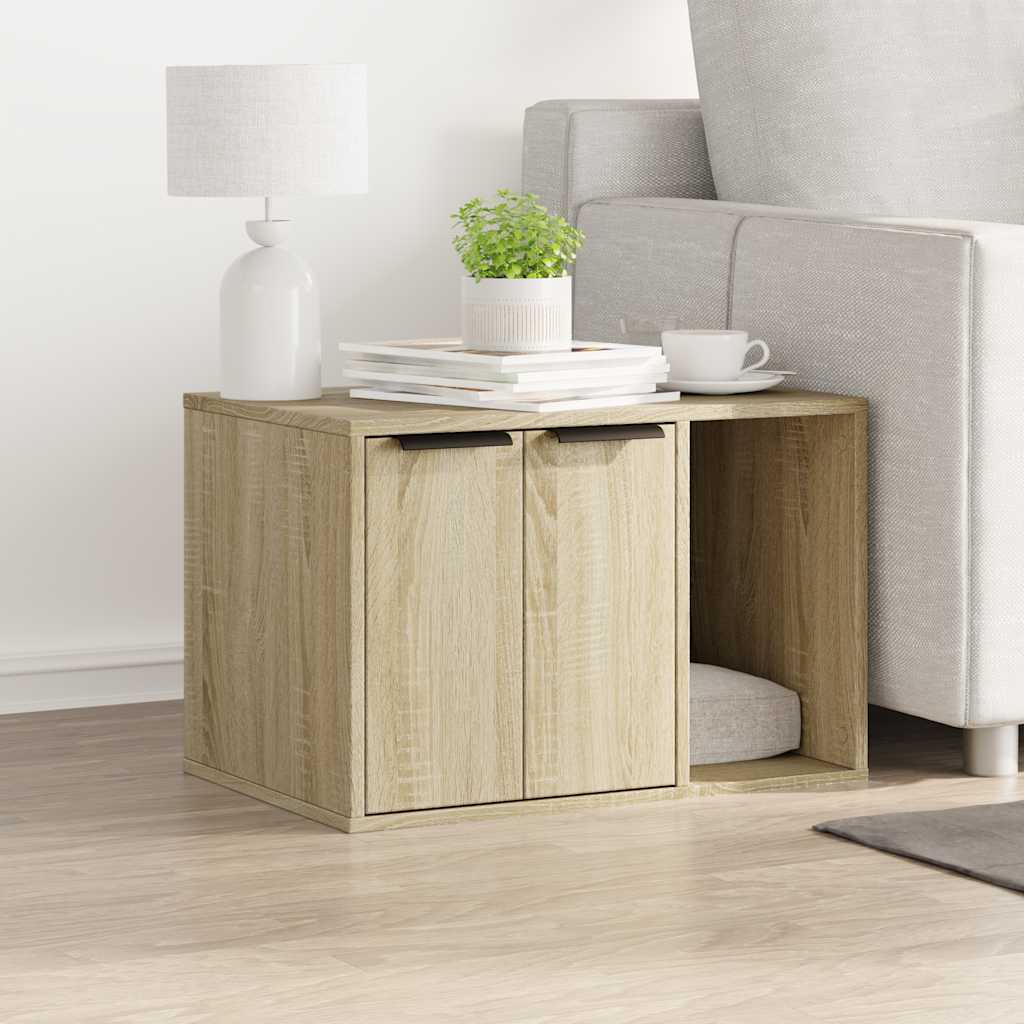 Vidaxl kattenbakkast 60x40x40 cm bewerkt hout sonoma eikenkleurig