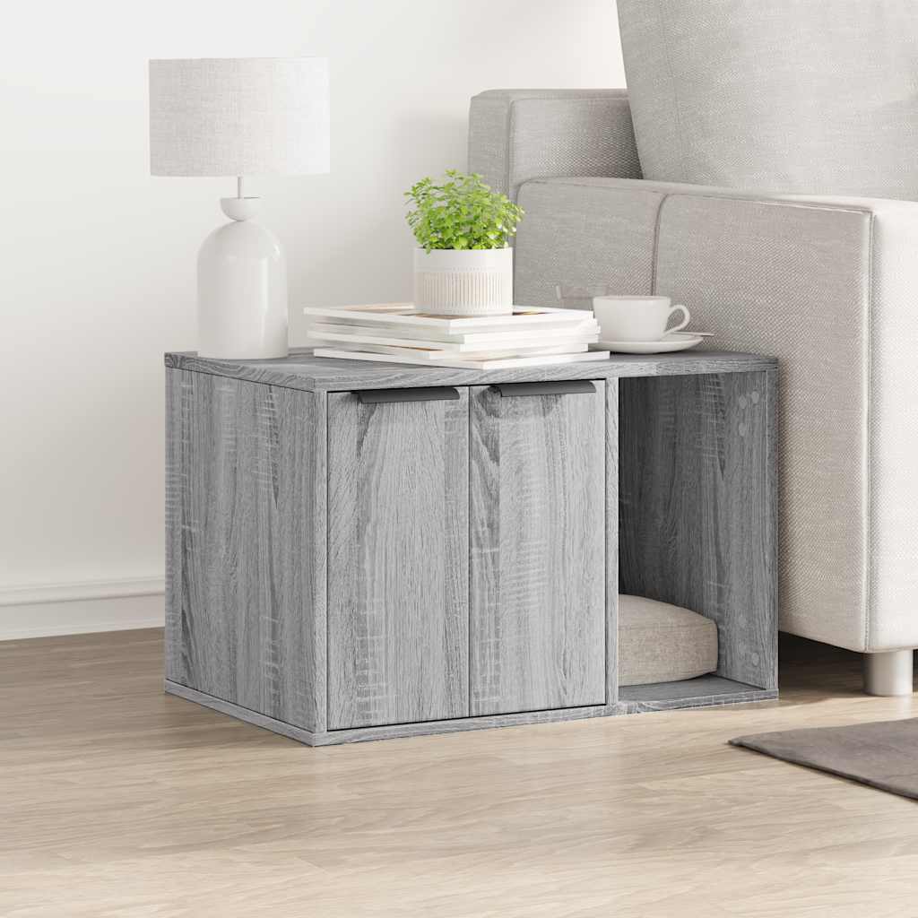 Vidaxl kattenbakkast 60x40x40 cm bewerkt hout grijs sonoma eikenkleur