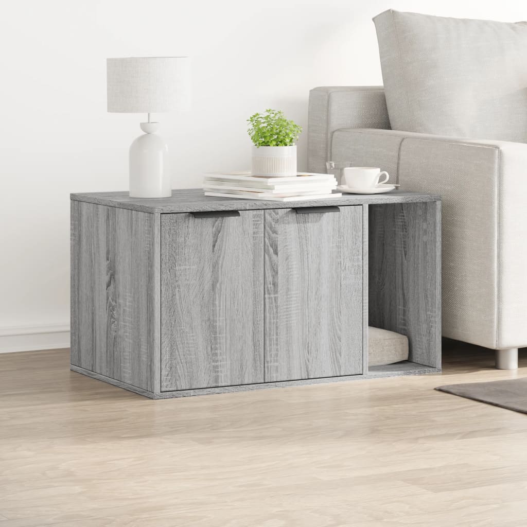 Toilette per gatti Vidaxxl 80x50x45 cm in pannelli di MDF color rovere sonoma grigio