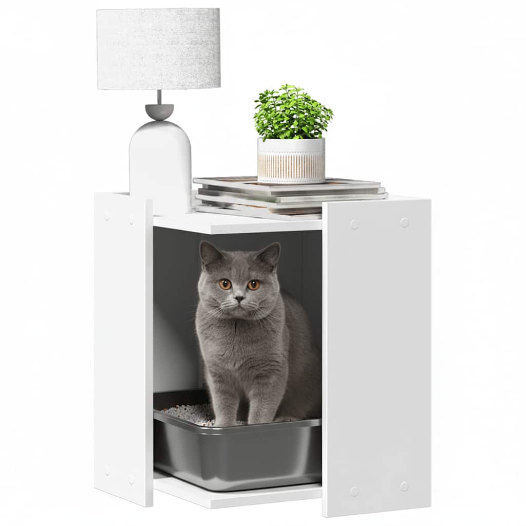 Vidaxl Kattenbakkast 42x42x51 cm de madera procesada blanca