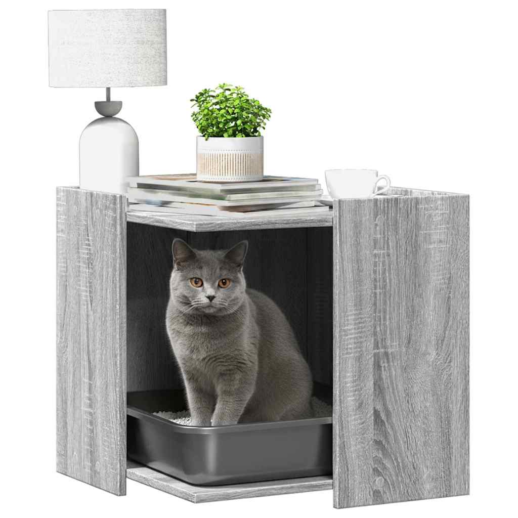 Vidaxl Cattenbakkast 53x53x51 cm de madera procesada gris soma color