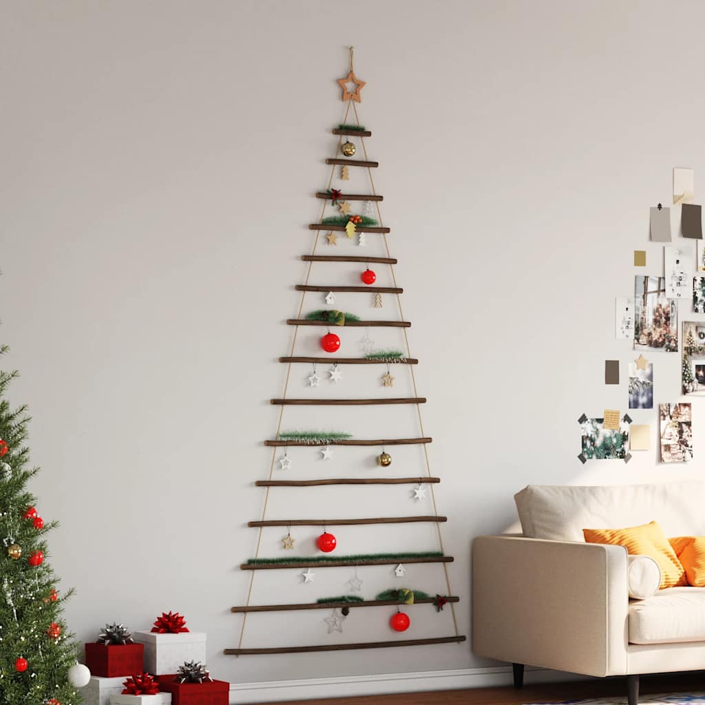 Vidaxl hangende kerstboom met topster 100x210 cm natuurlijke tak