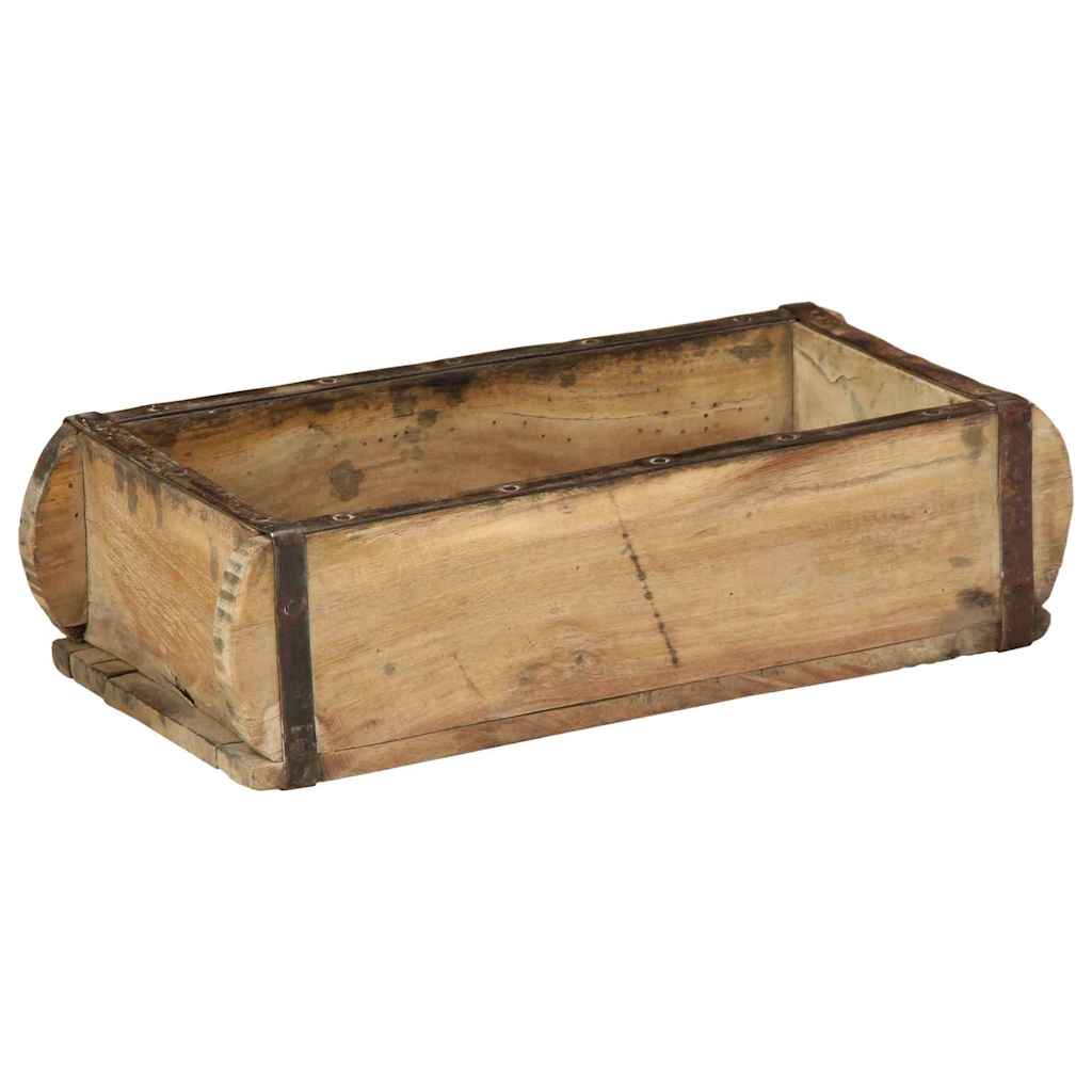 Vidaxxl bandeja 4 piezas marrón 30 x 15 x 9 cm madera maciza reciclada