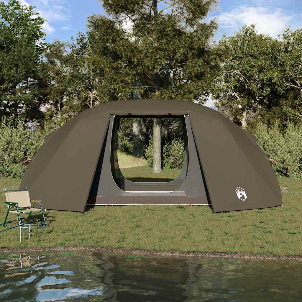 Tenda da pesca Vidaxx con tetto marrone 514 x 465 x 187 cm poliestere e fibra di vetro