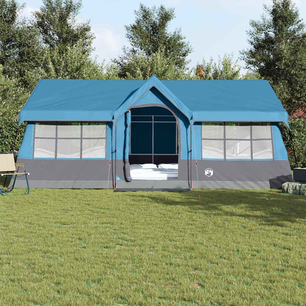 Vidaxl gezinstent blauw en grijs 622 x 295 x 238 cm polyester en staal