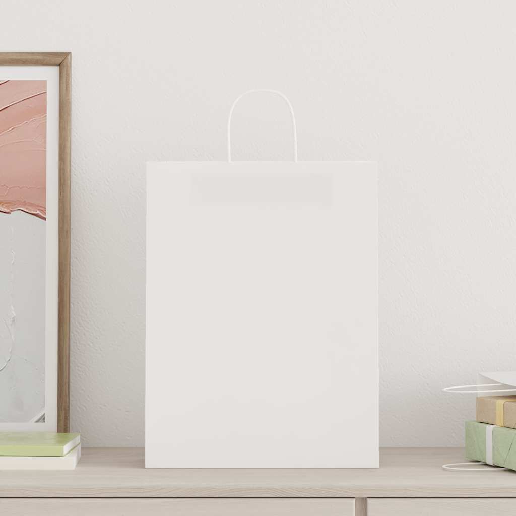 Sacchetti di carta VidaXL 50 pz con manici 32x12x42 cm bianchi