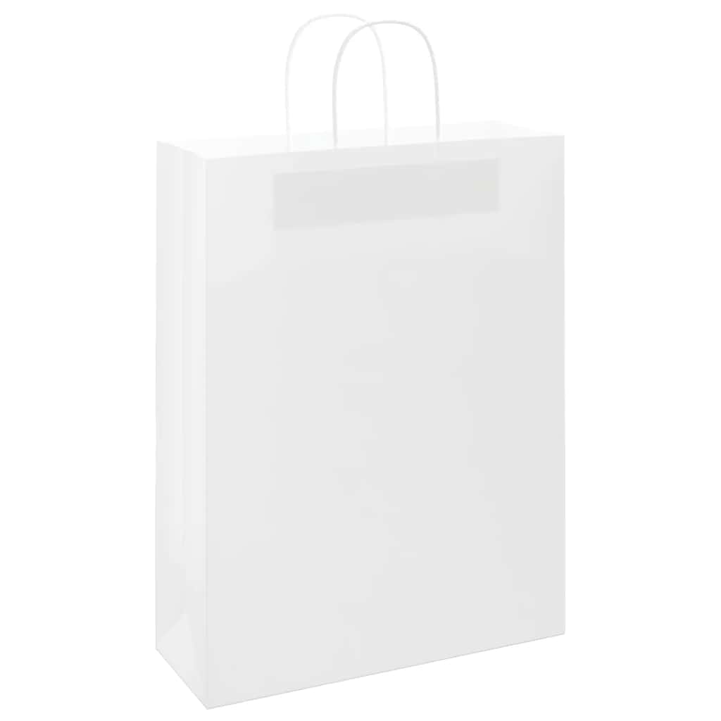 VidaXL bolsas de papel 250uds con asas 32x12x42 cm blanco