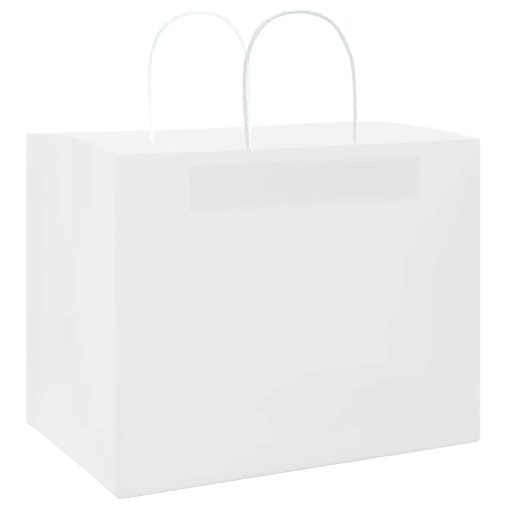 VidaXL bolsas de papel 250uds con asas 32x22x24 cm blanco