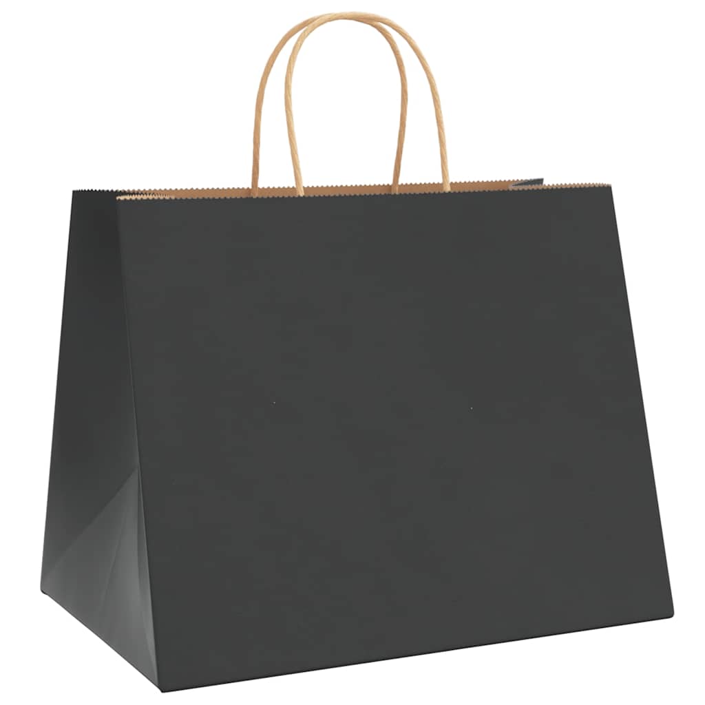 VidaXL bolsas de papel 250uds con asas 32x22x24 cm negro