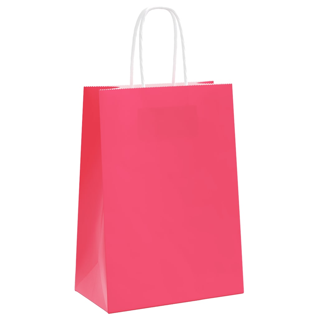 Sacchetti di carta VidaXL 50 pz con manici 15x8x21 cm rosa