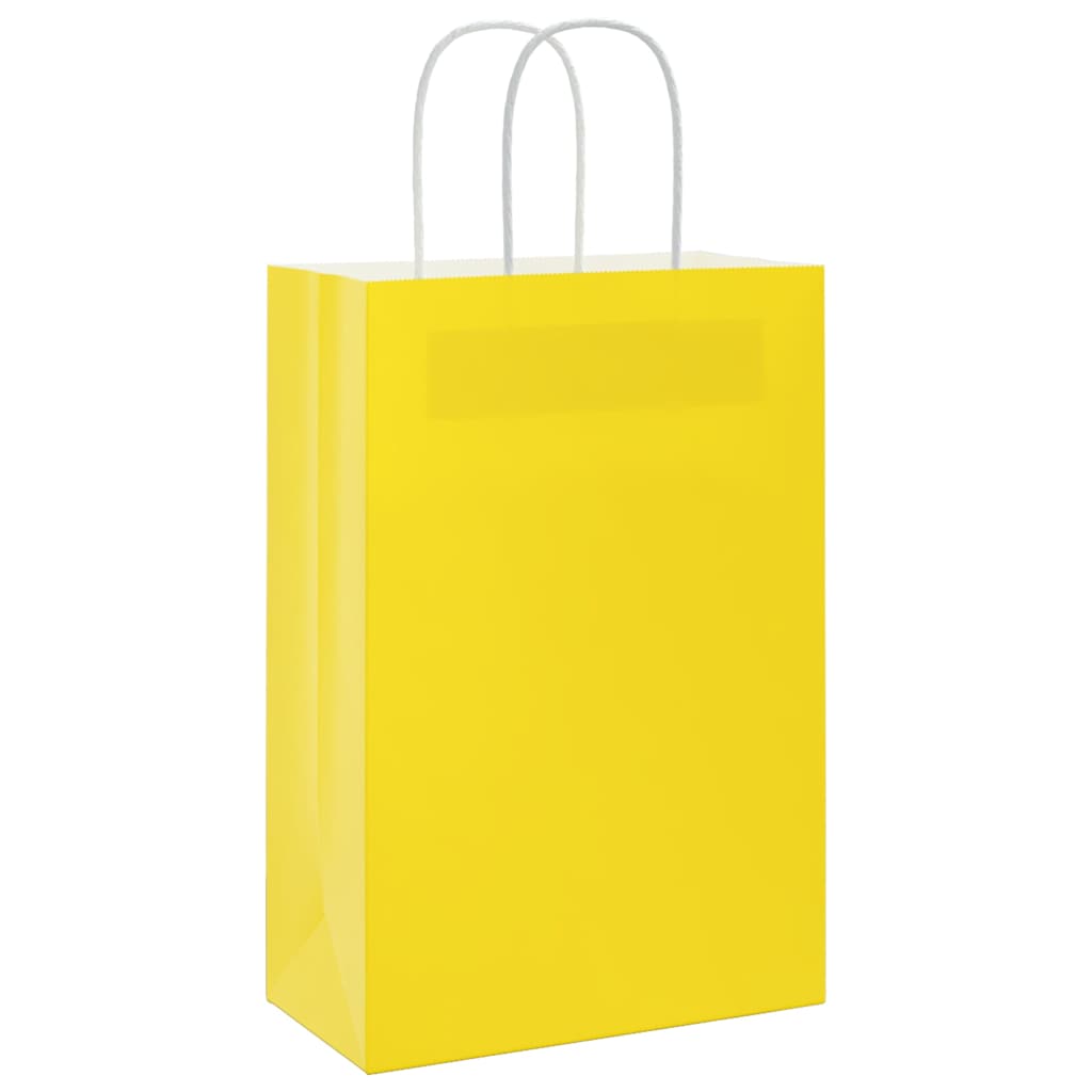 VidaXL bolsas de papel 50uds con asas 21x11x31 cm amarillo