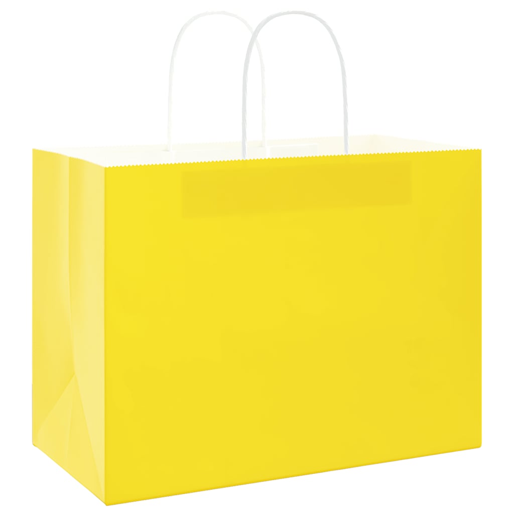 VidaXL bolsas de papel 50uds con asas 32x17x25 cm amarillo