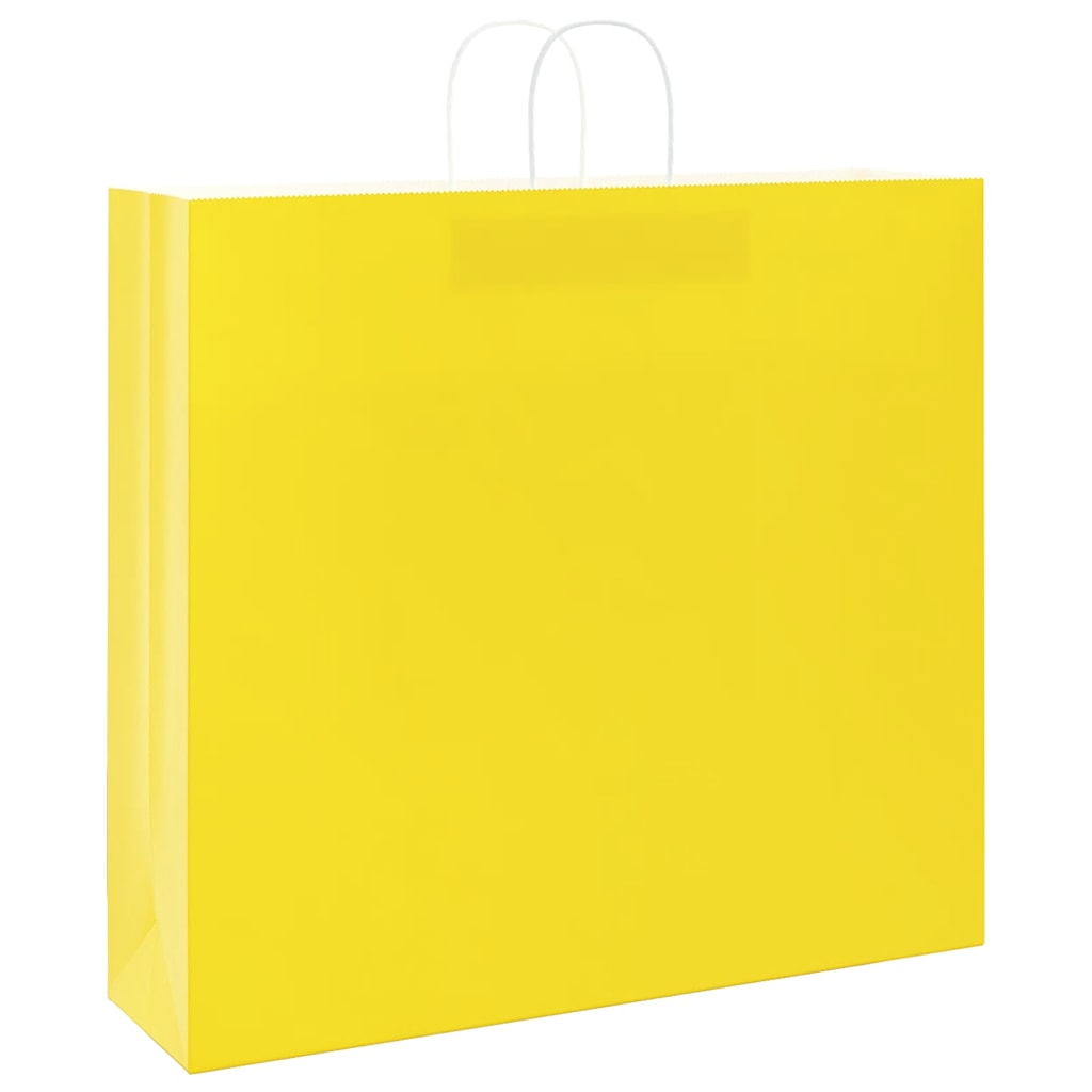 VidaXL bolsas de papel 50uds con asas 54x15x49 cm amarillo