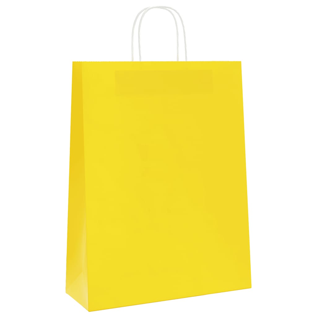 VidaXL bolsas de papel 250uds con asas 32x12x42 cm amarillo