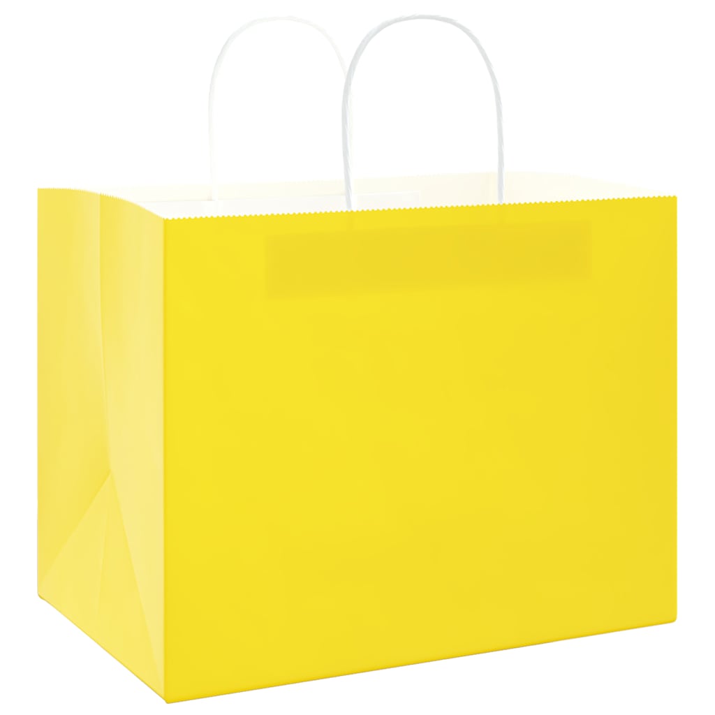 VidaXL bolsas de papel 250uds con asas 32x22x24 cm amarillo