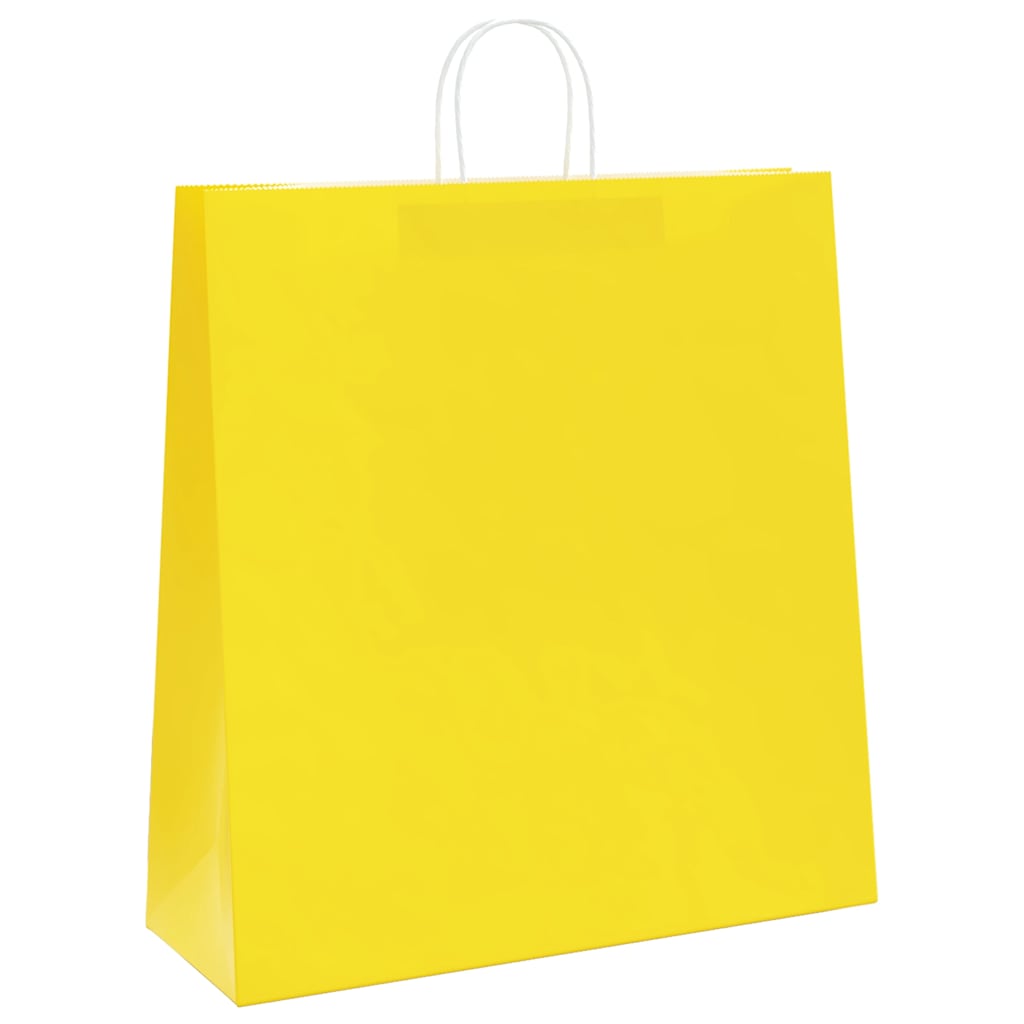 VidaXL bolsas de papel 250uds con asas 45x17x48 cm amarillo