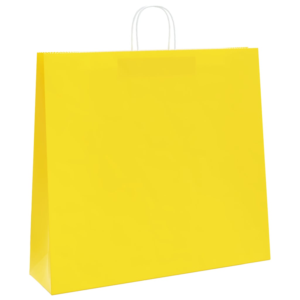 VidaXL bolsas de papel 250uds con asas 54x15x49 cm amarillo