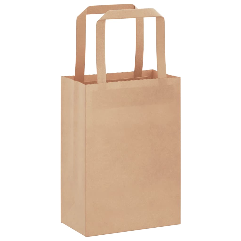VidaXL bolsas de papel 50uds con asas 15x8x21 cm marrón