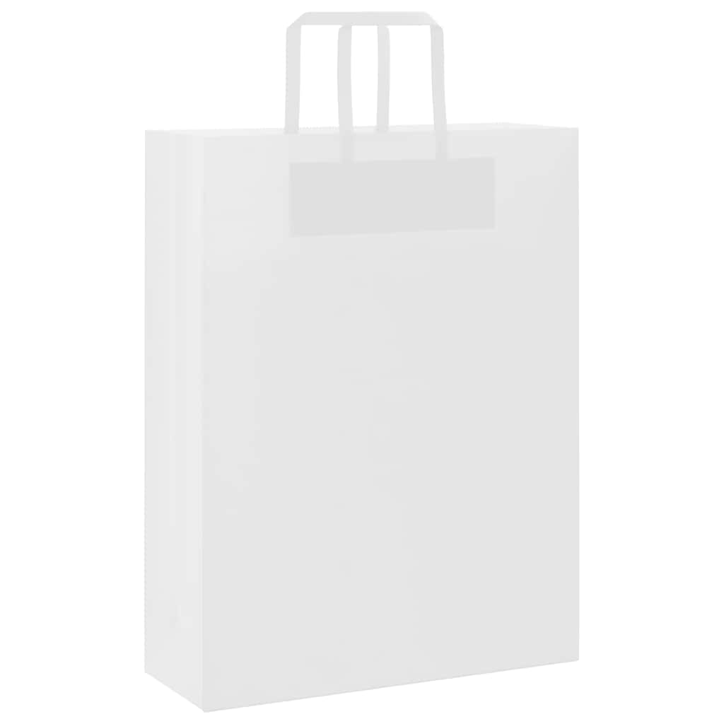 VidaXL bolsas de papel 50uds con asas 32x12x42 cm blanco