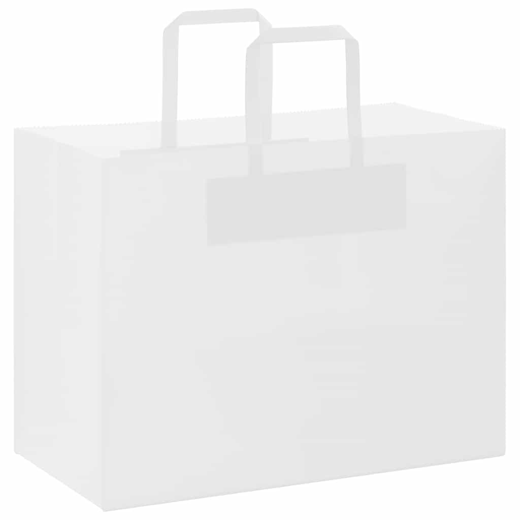 VidaXL bolsas de papel 50uds con asas 32x17x25 cm blanco