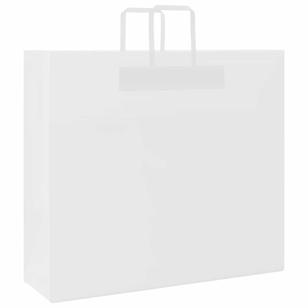 VidaXL bolsas de papel 250uds con asas 54x15x49 cm blanco