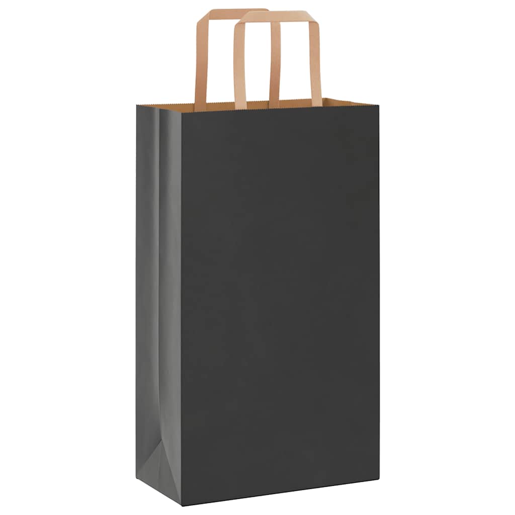 VidaXL bolsas de papel 250uds con asas 21x11x36 cm negro