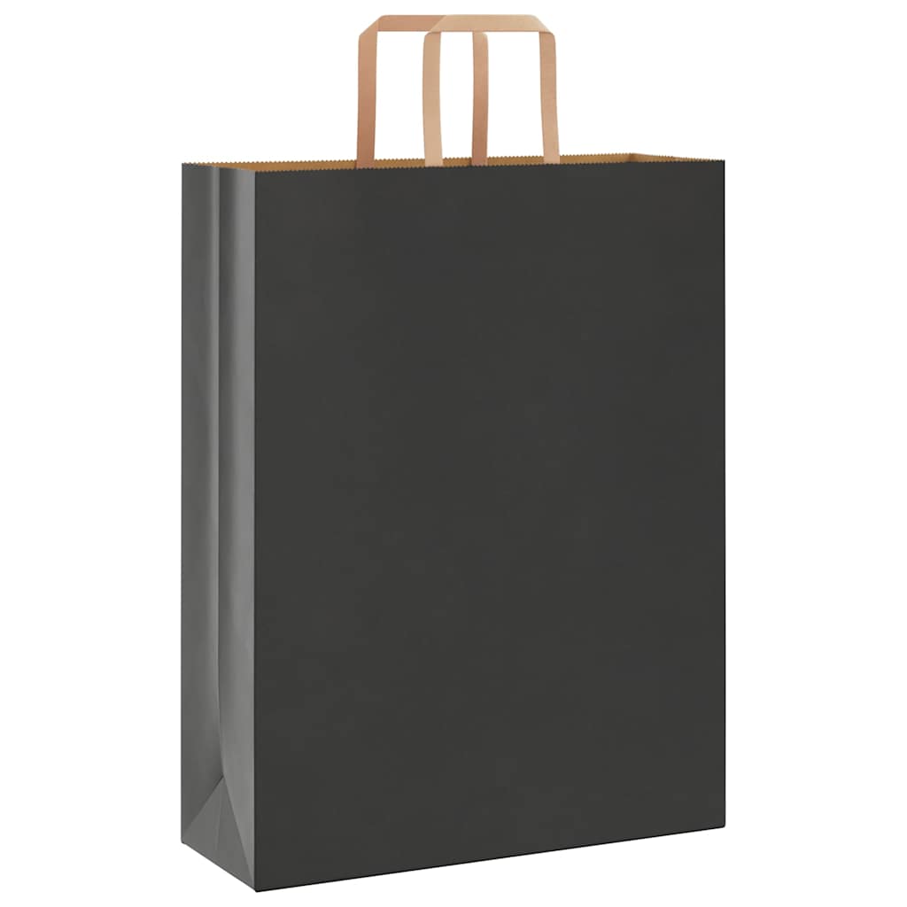 VidaXL bolsas de papel 250uds con asas 32x12x42 cm negro