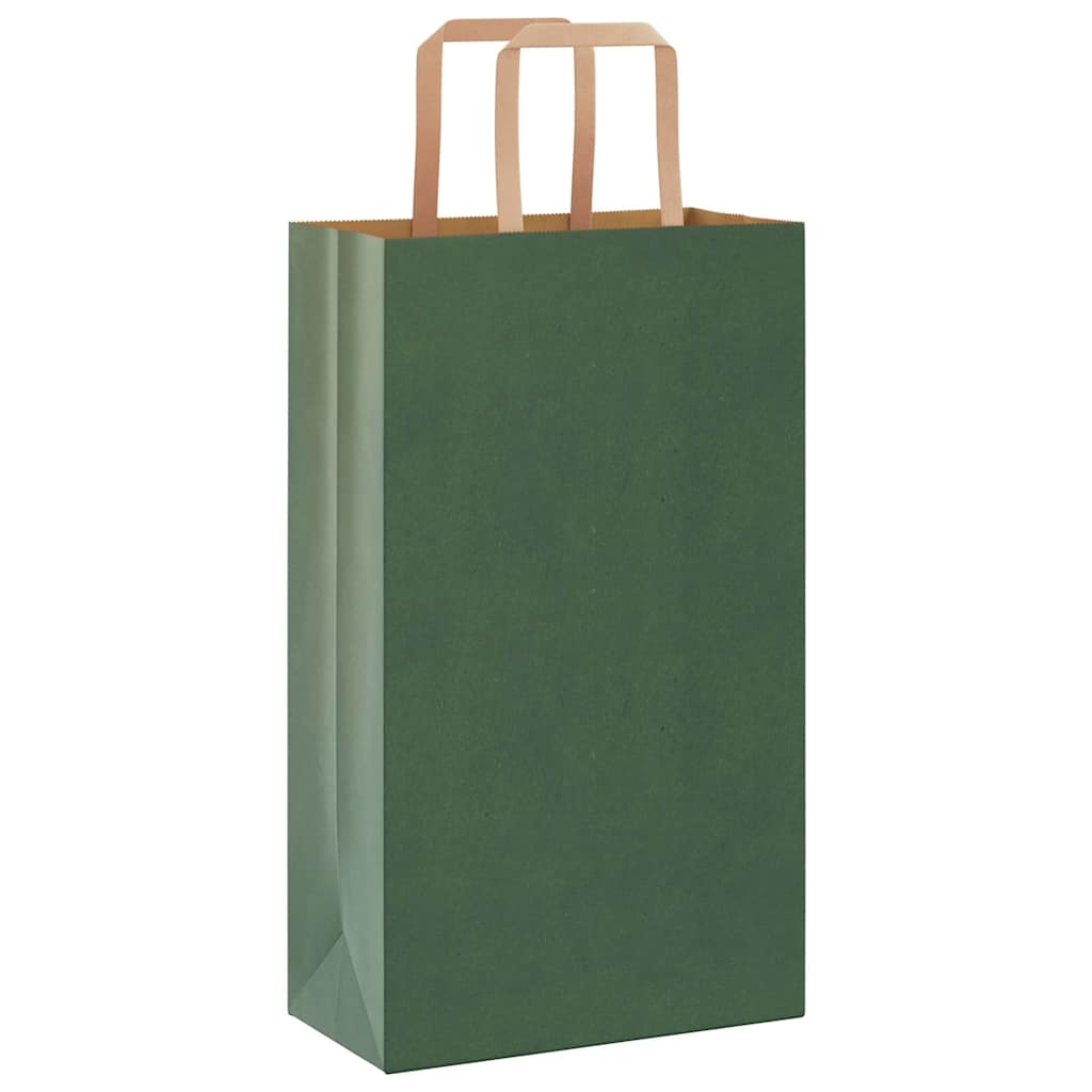 vidaxxl bolsas de papel 250uds con asas 21x11x36 cm verde
