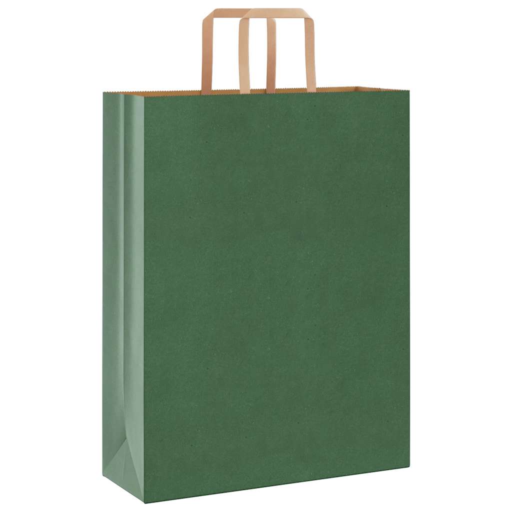 Sacchetti di carta VidaXL 250 pz con manici 32x12x42 cm verde