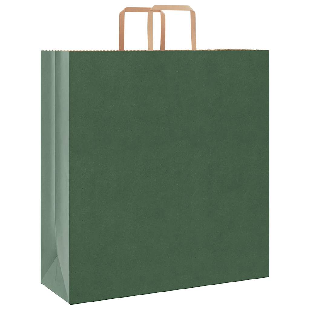 Sacchetti di carta VidaXL 250 pz con manici 45x17x48 cm verde
