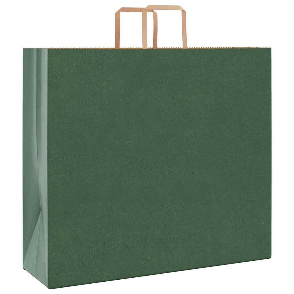 VidaXL bolsas de papel 250uds con asas 54x15x49 cm verde